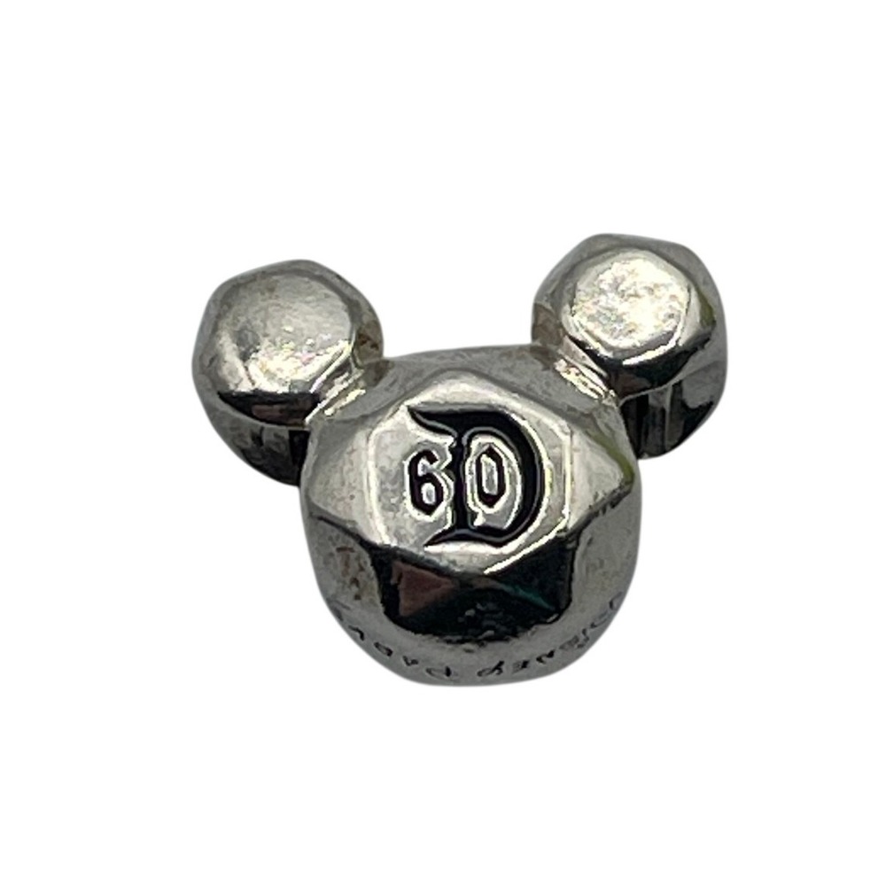 Disney Parks Disneyland 60th Anniversary Mickey Mouse Head Pandora Charm Silver